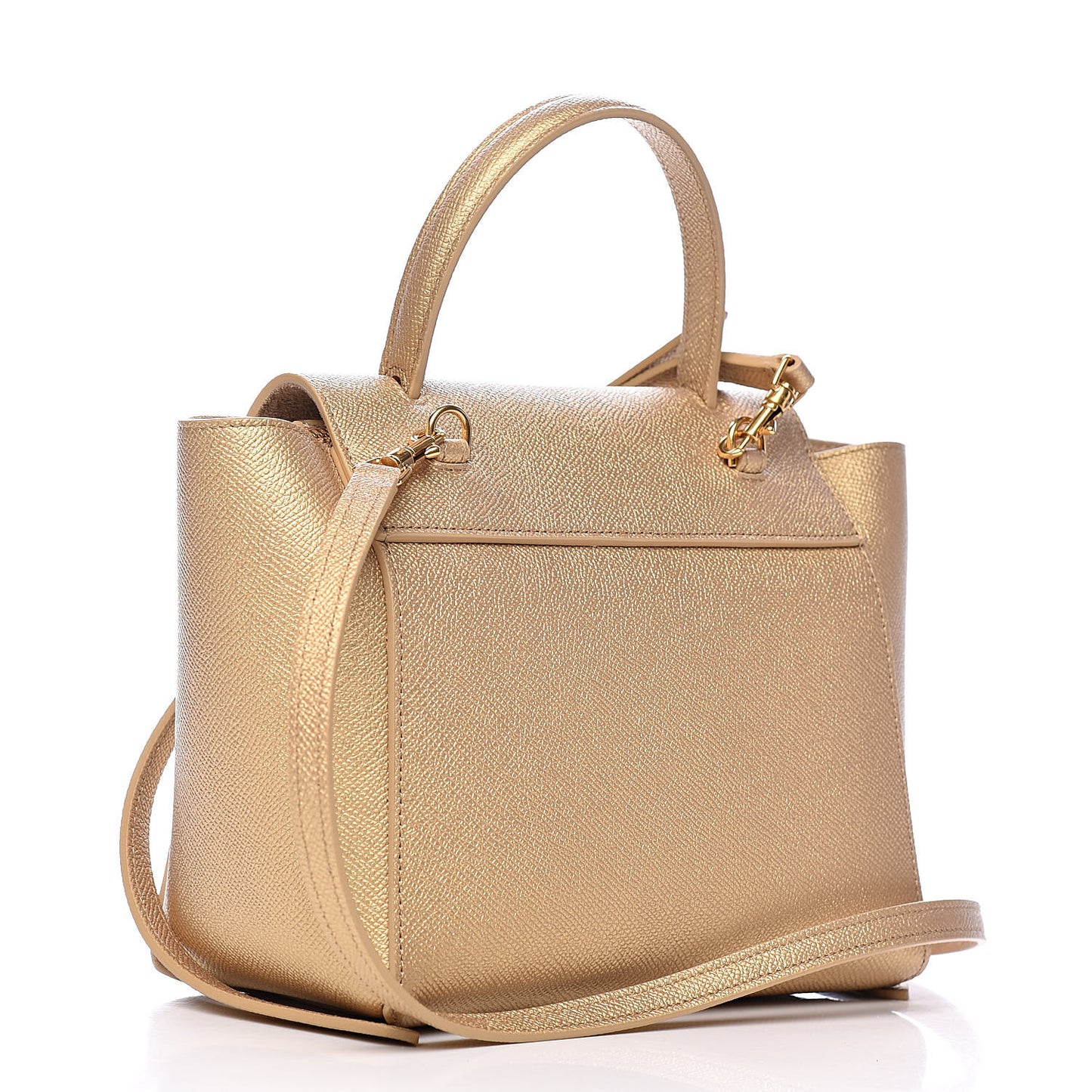 Laminated Calfskin Nano Belt Bag Gold