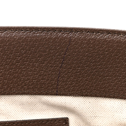 Gucci Monogram Jumbo GG Textured Dollar Calfskin Web Medium Ophidia Shopping Tote Camel Ebony 7 of 11