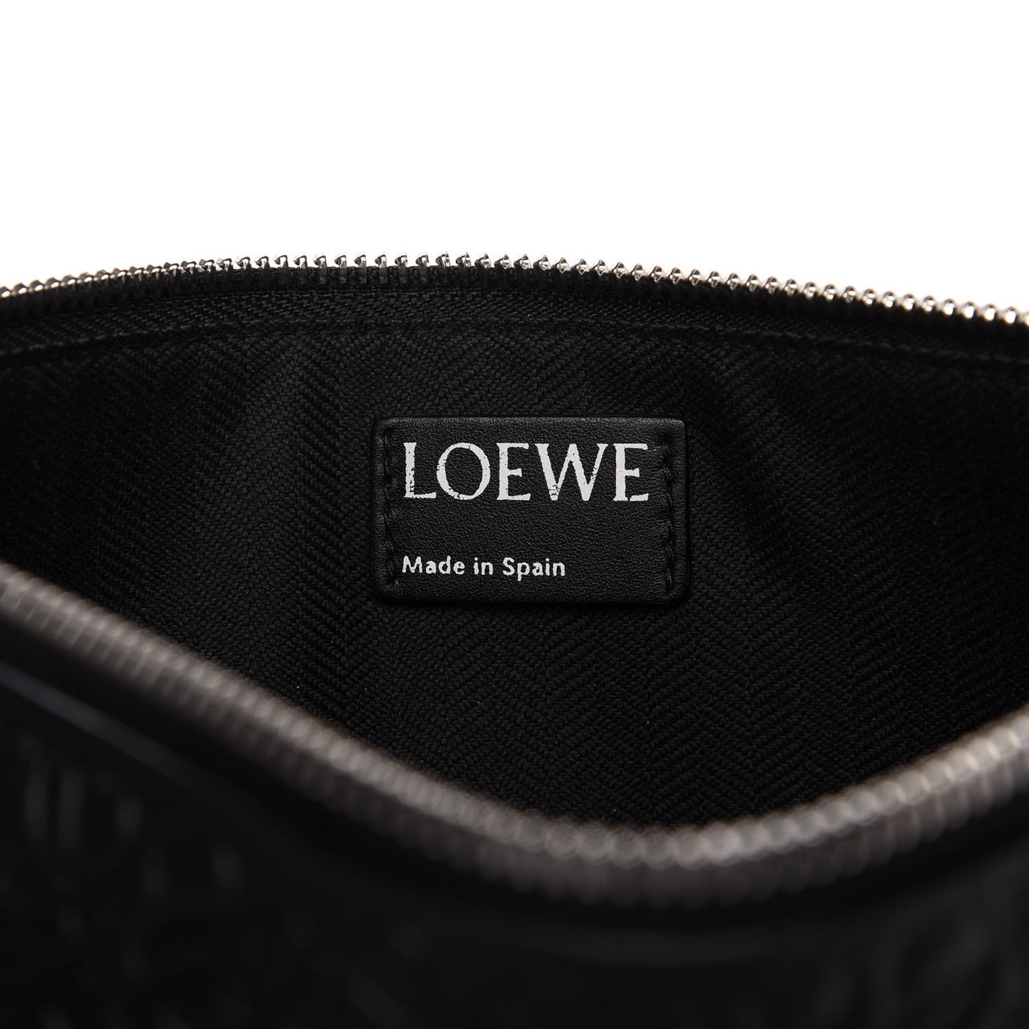 Calfskin Embossed Flat Pouch Black