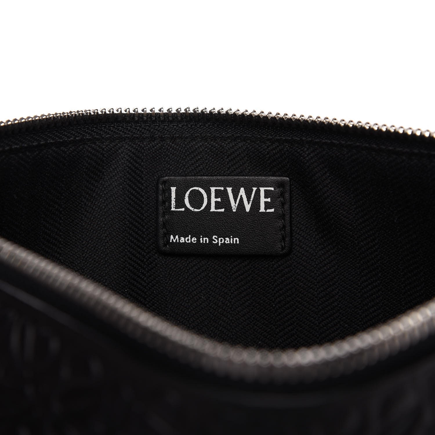 Loewe Calfskin Embossed Flat Pouch Black 8 of 9