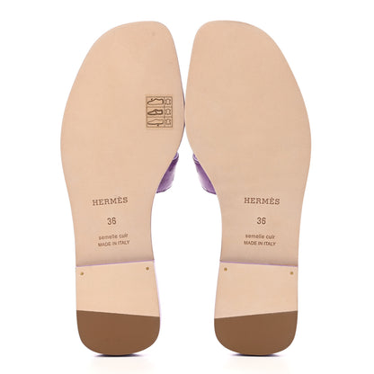 Hermes Ostrich Oran Sandals 36 Violet 5 of 9