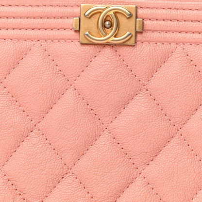 Chanel Caviar Quilted Small Boy Clutch With Chain Light Pink 10 of 12