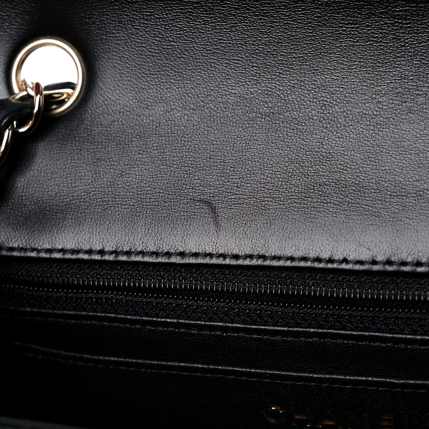 Lambskin Quilted Mini Rectangular Flap Black
