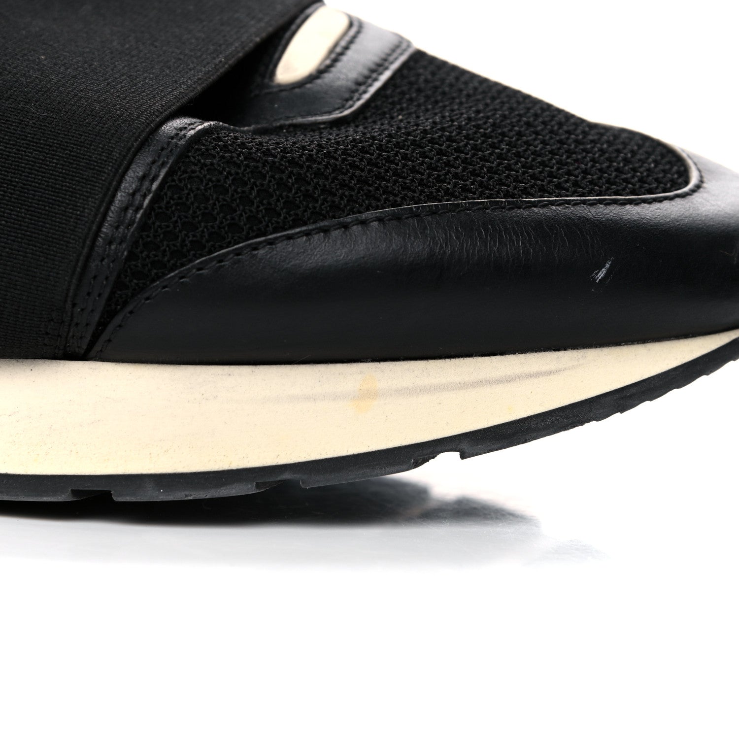 Balenciaga Mesh Calfskin Neoprene Suede Mens Race Runner Sneakers 45 Black 10 of 23