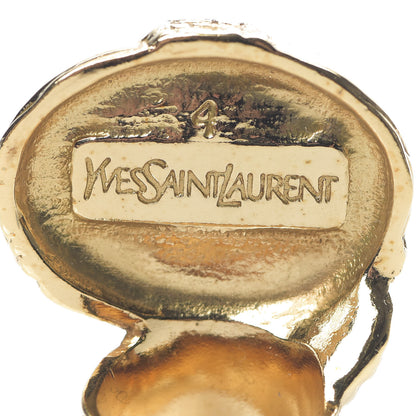 Saint Laurent Glass Cabochon Arty Ovale Ring 4 Gold Turquoise 3 of 4