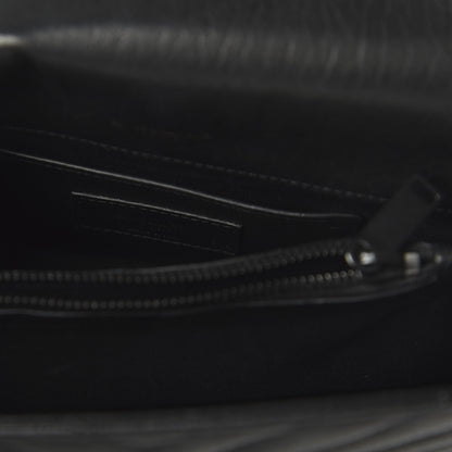 Saint Laurent Sheepskin Matelasse Chevron Monogram Monochrome Medium College Bag Black 8 of 10