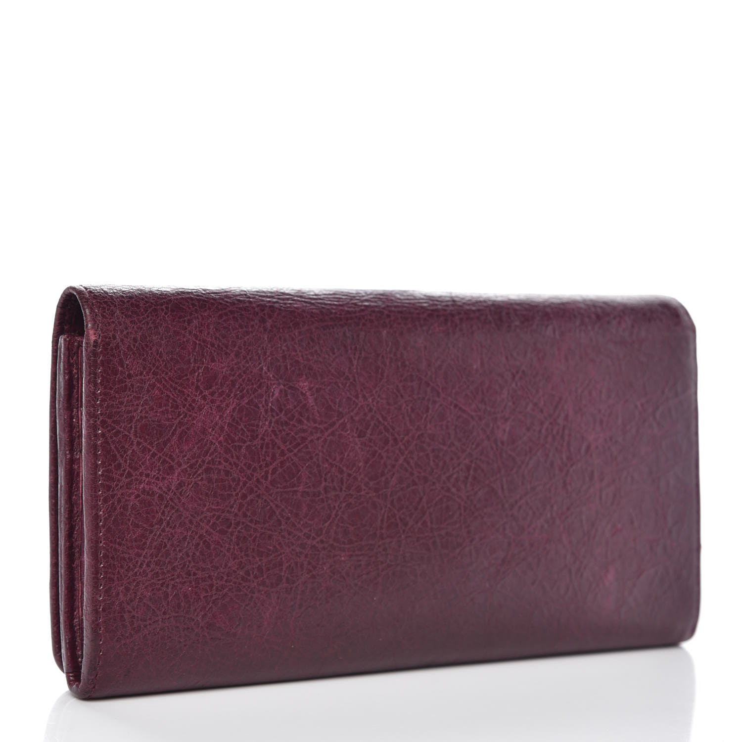 Balenciaga Agneau Classic Silver Hardware Money Wallet Violet Prune 3 of 9