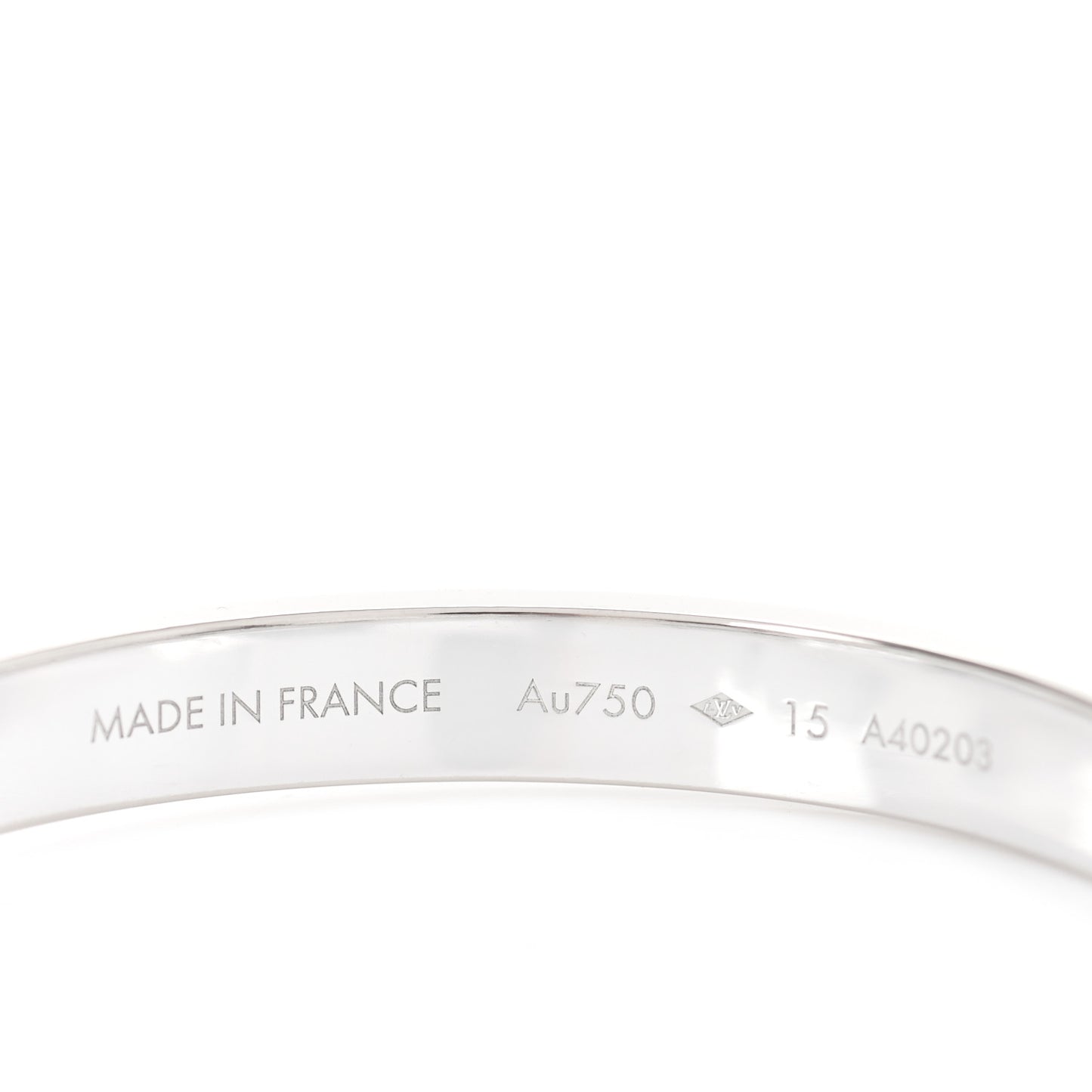 18K White Gold Diamond Empreinte Bangle Bracelet 15