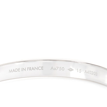 Louis Vuitton 18K White Gold Diamond Empreinte Bangle Bracelet 15 5 of 5
