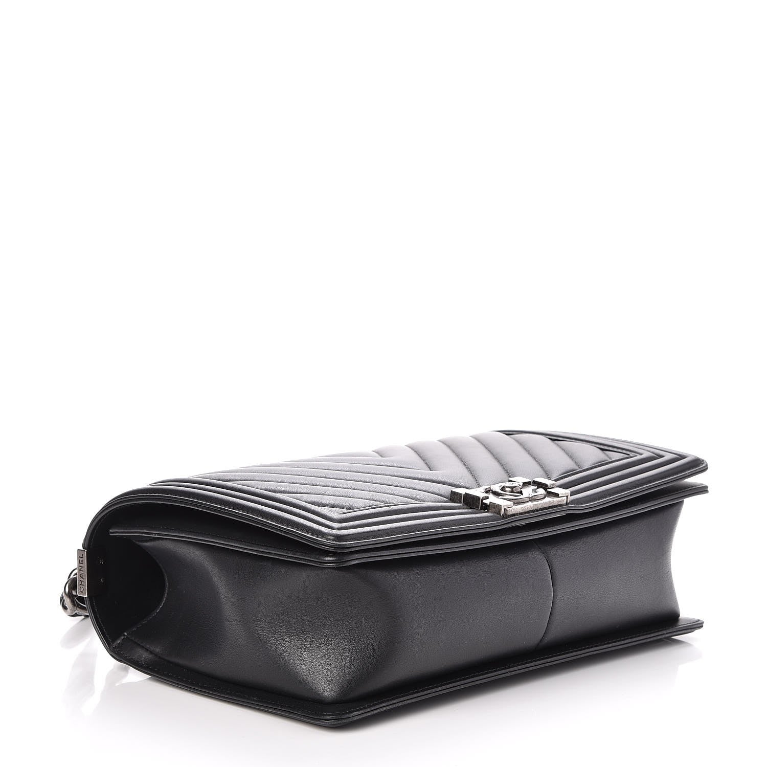 Chanel Calfskin Chevron Quilted New Medium Boy Flap Black 4 of 8