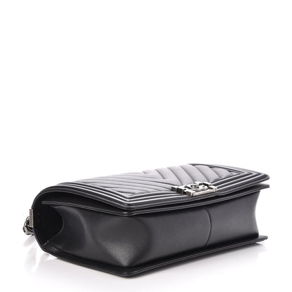 Chanel Calfskin Chevron Quilted New Medium Boy Flap Black 4 of 8