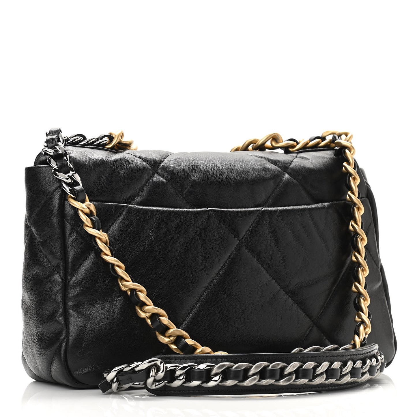 Goatskin Quilted Medium Chanel 19 Flap Black