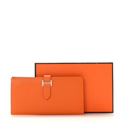 Hermes Epsom Bearn Gusset Wallet Orange 11 of 11