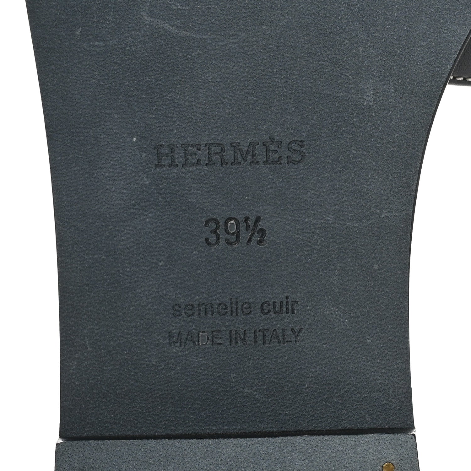 Hermes Box Calfskin Oran Sandals 39.5 Black 8 of 9