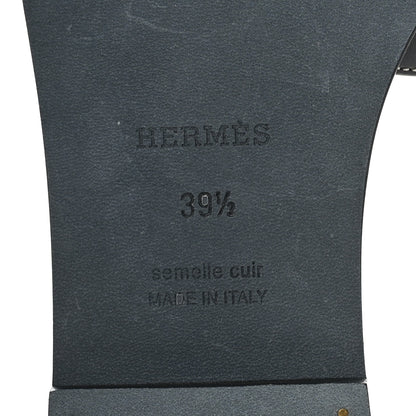 Hermes Box Calfskin Oran Sandals 39.5 Black 8 of 9