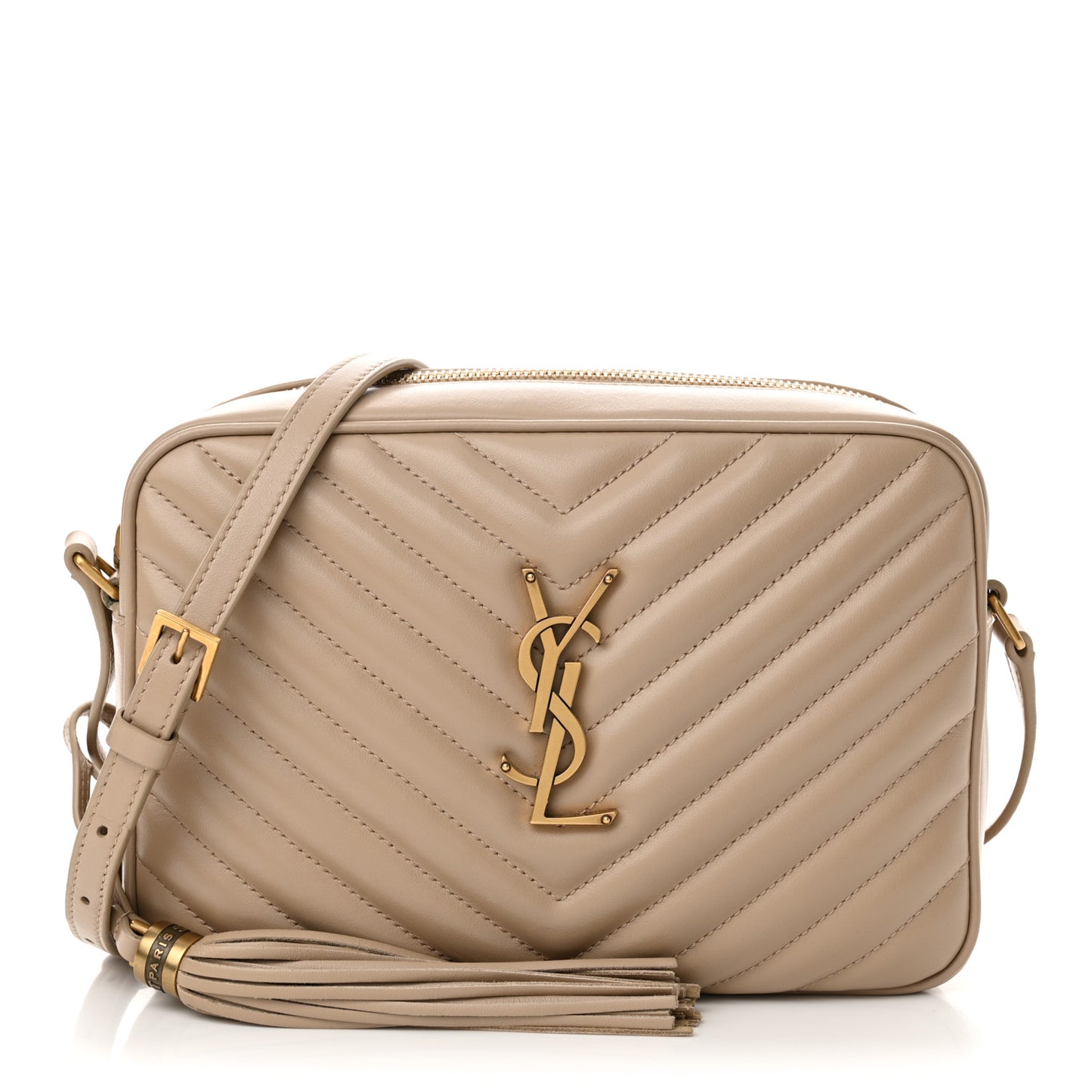Calfskin Matelasse Monogram Lou Camera Bag Dark Beige