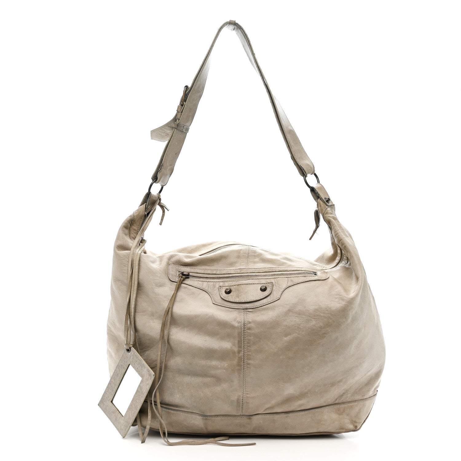 Balenciaga Agneau Classic Silver Hardware Courier XL Hobo Argent 3 of 13