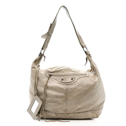 Balenciaga Agneau Classic Silver Hardware Courier XL Hobo Argent 3 of 13