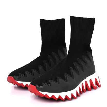 Christian Louboutin Knit Mesh Sharky Sock Sneakers 36 Black 4 of 10