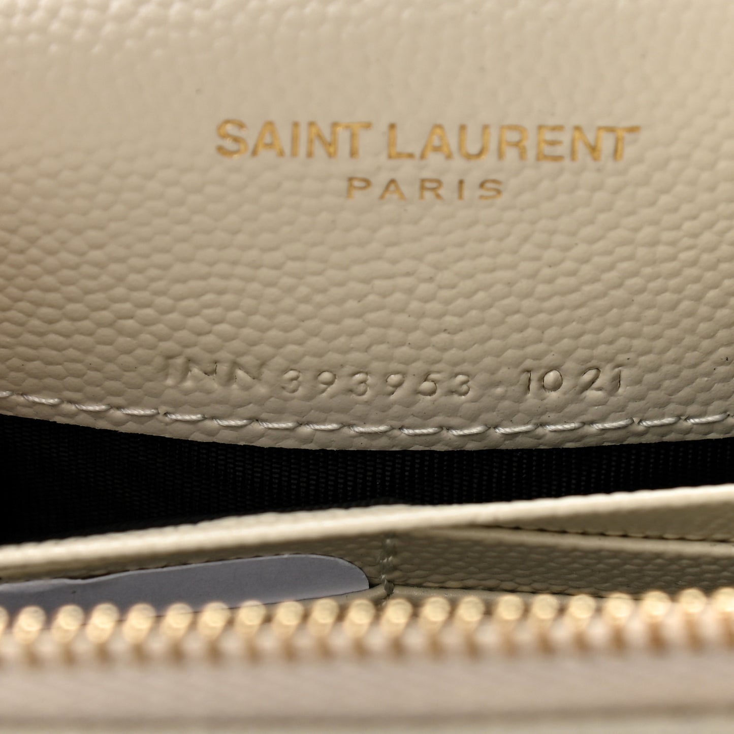 Grain De Poudre Matelasse Chevron Monogram Envelope Chain Wallet Optical White