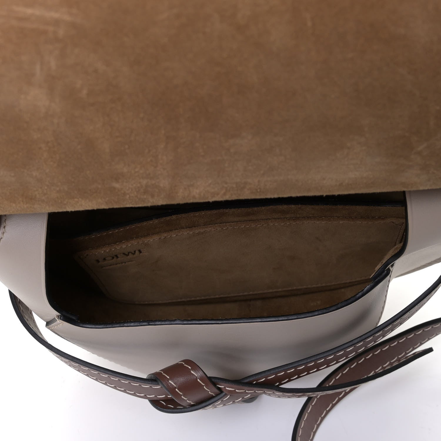Loewe Soft Calfskin Small Gate Crossbody Bag Marine Light Oat 5 of 5