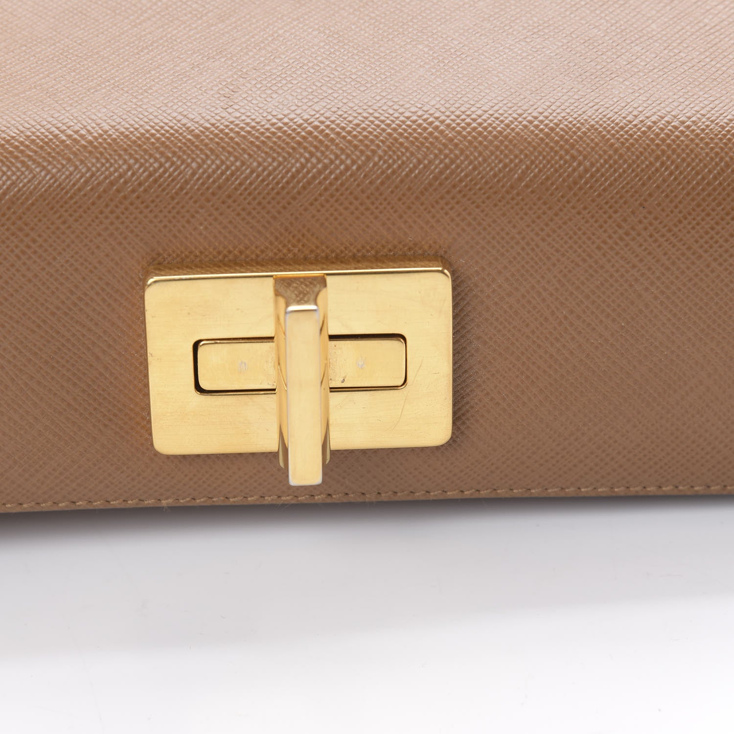 Prada Saffiano Crossbody Bag Caramel Bianco 11 of 12