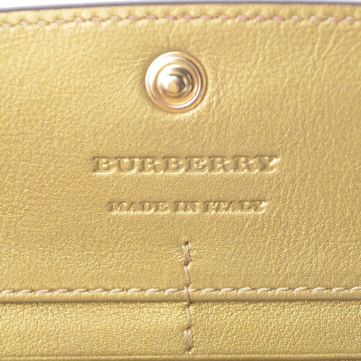 Burberry Metallic Calfskin Horseferry Check Porter Continental Wallet Gold 6 of 8