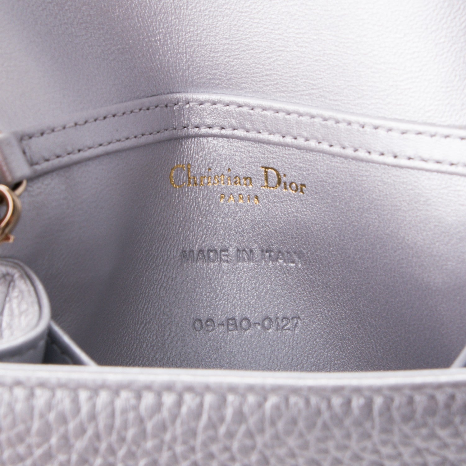 Christian Dior Metallic Grained Calfskin Baby Diorama Flap Bag Silver 6 of 6
