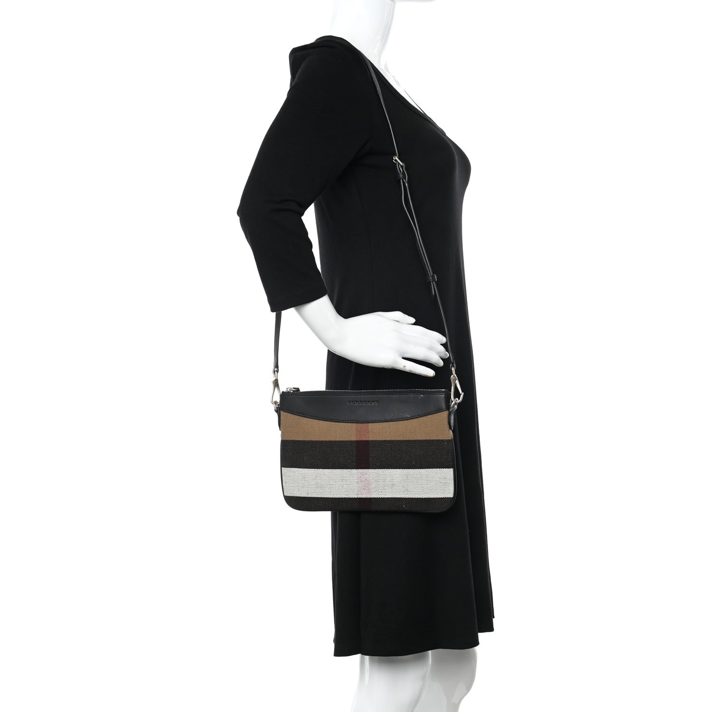 Mega Check Peyton Crossbody Clutch Bag Black