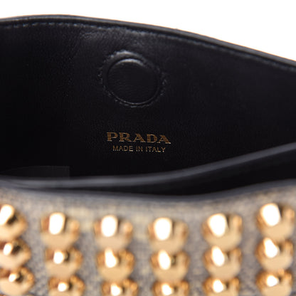 Prada City Calfskin Lucer Studded Small Margit Bag Bianco Roccia 9 of 10