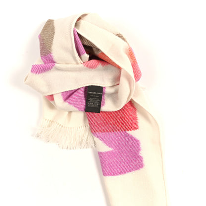 Hermes Cashmere Ikat Zig Zag Muffler Ivory 3 of 4