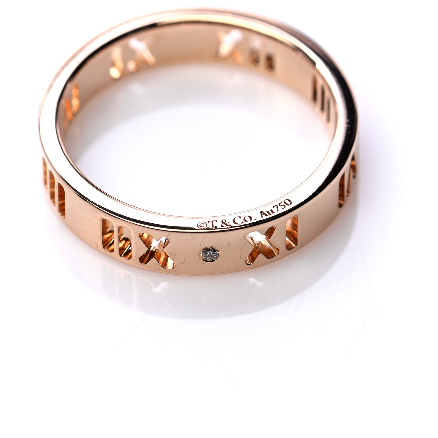 18K Rose Gold Diamond Atlas Pierced Ring 48 4.5