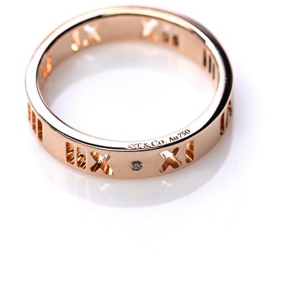 Tiffany 18K Rose Gold Diamond Atlas Pierced Ring 48 4.5 5 of 6
