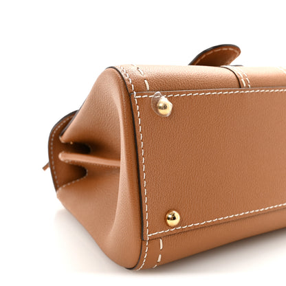 Delvaux Grained Rodeo Calfskin Surpique Mini Brillant Satchel Vegetal Ivory 9 of 11