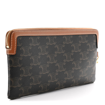 Celine Triomphe Calfskin Long Pouch With Strap Tan 3 of 9