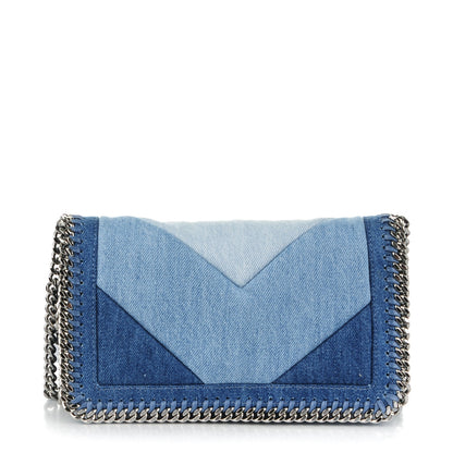 Stella McCartney Eco Denim Chevron Quilted Falabella Crossbody Blue 1 of 9