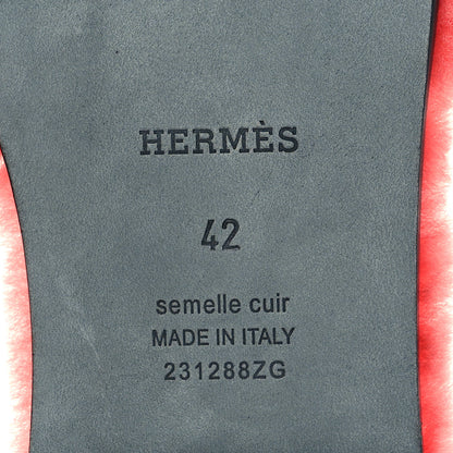 Hermes Woolskin Oran Sandals 42 Rose Du Desert 6 of 8