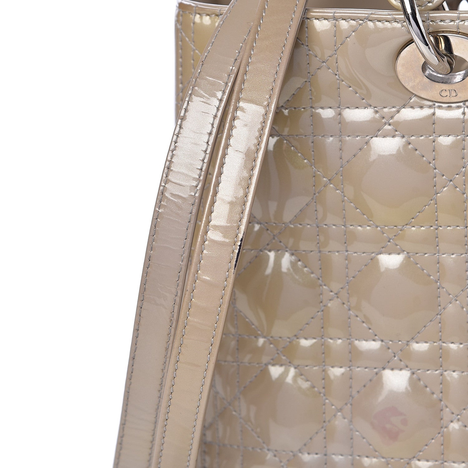 Christian Dior Patent Cannage Large Lady Dior Beige 21 of 21