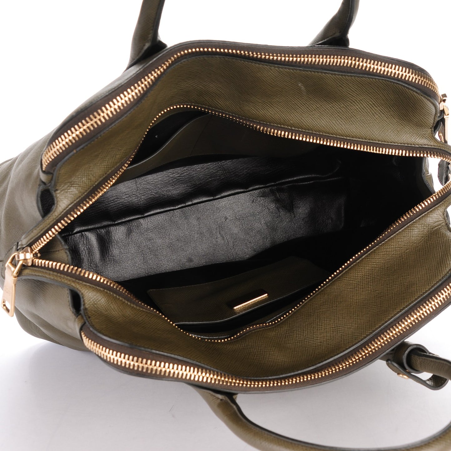 Saffiano Cuir Top Handle Dome Tote Militare