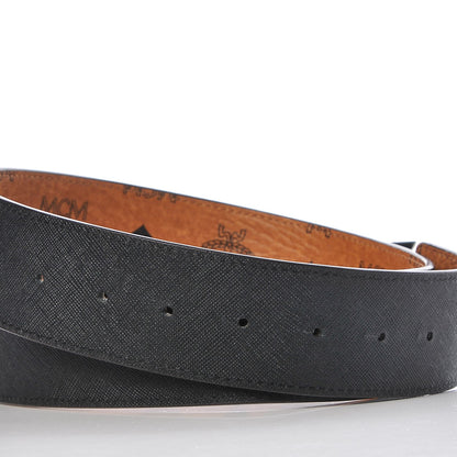 MCM Saffiano Visetos Reversible Belt Black Cognac 6 of 8