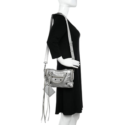 Balenciaga Metallic Agneau Classic Hardware Mini City Gris Aluminum 2 of 10