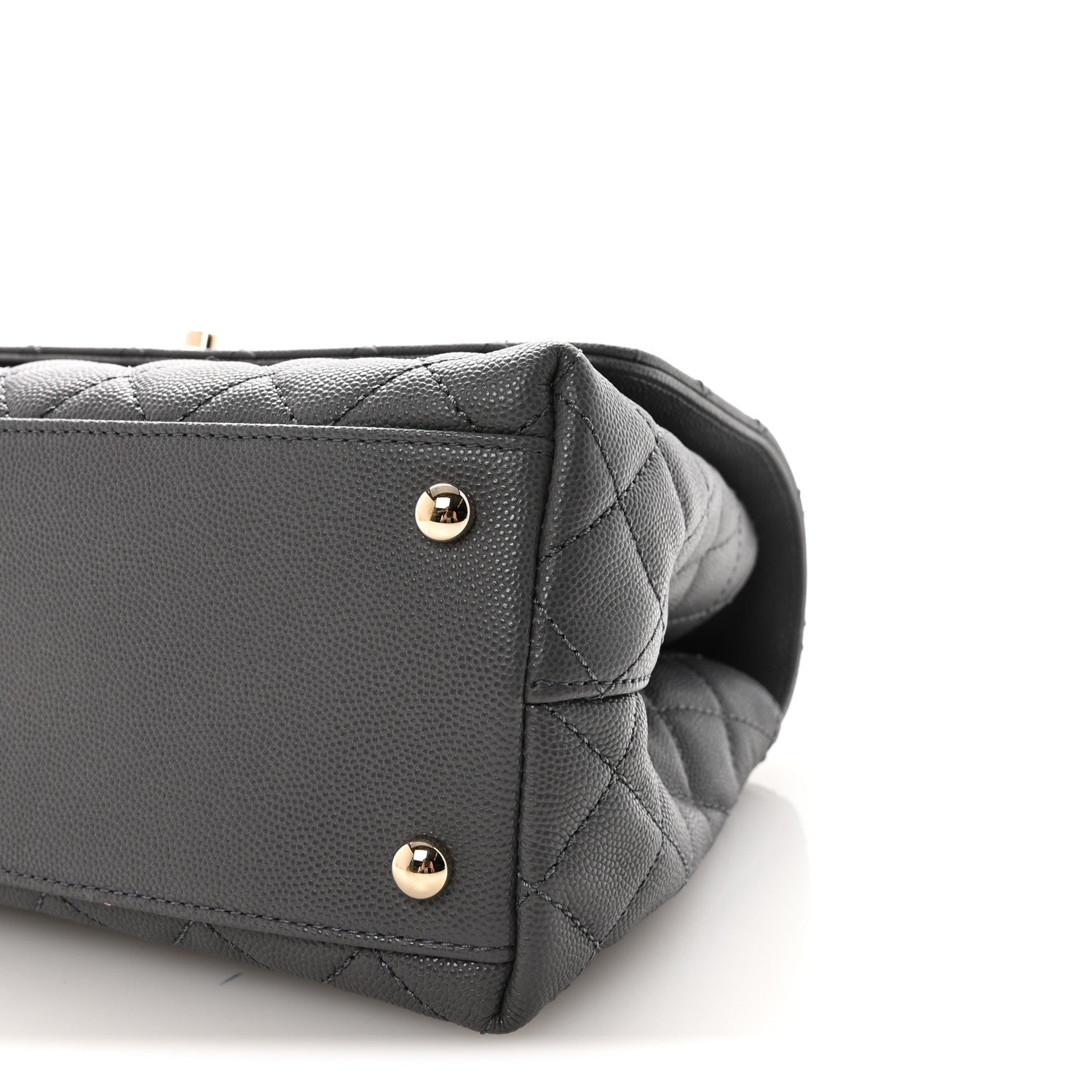 Chanel Caviar Quilted Small Coco Handle Flap Dark Grey 10 of 10