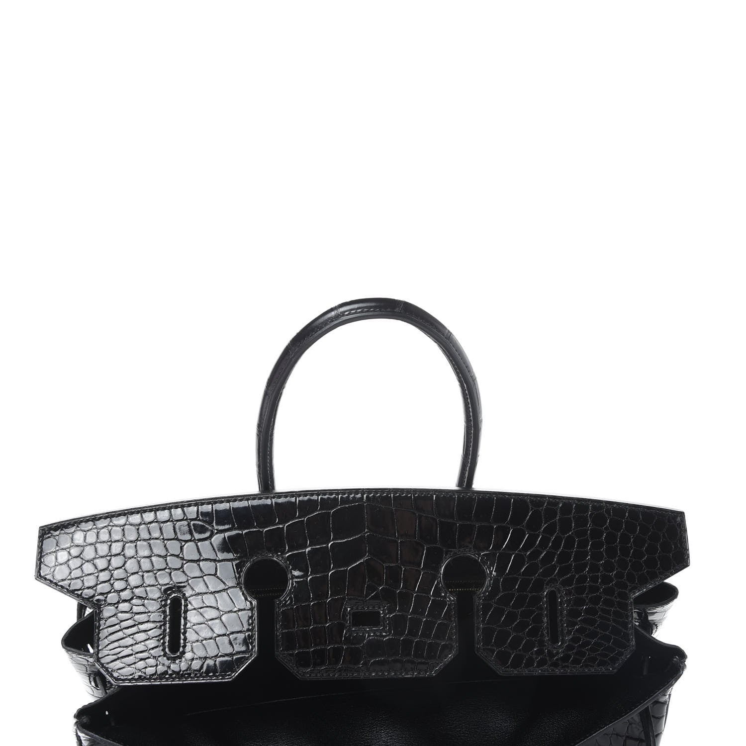Hermes Shiny Porosus Crocodile Birkin 35 Black 14 of 41