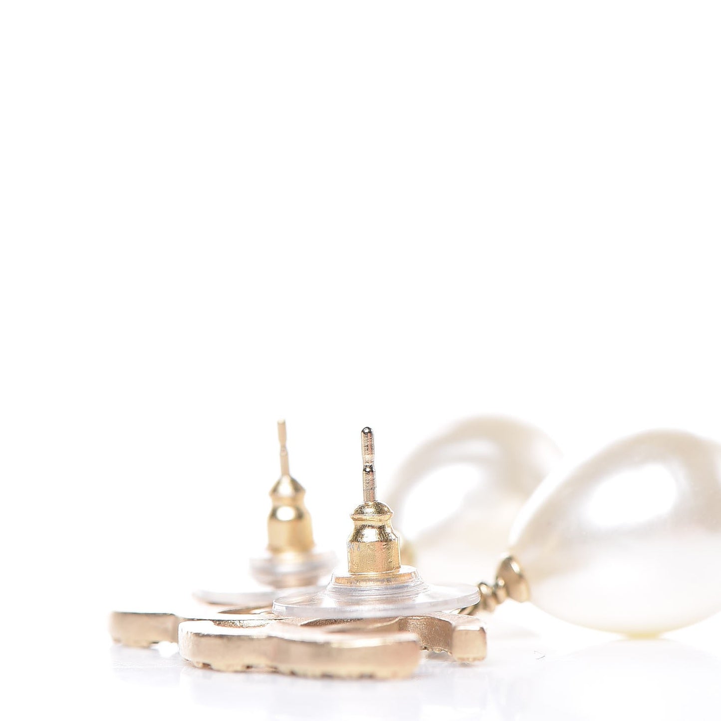 Pearl CC Drop Earrings Gold