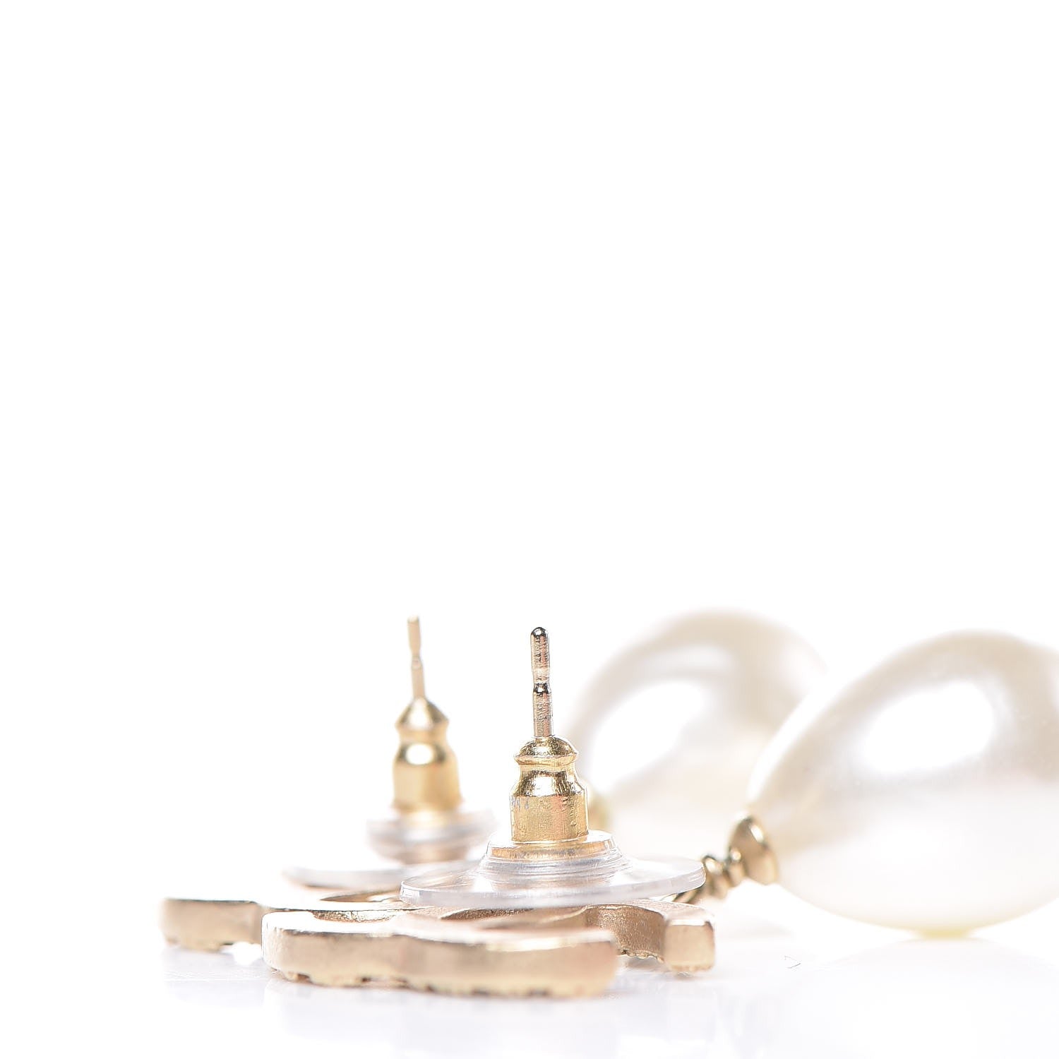 Chanel Pearl CC Drop Earrings Gold 3 of 4