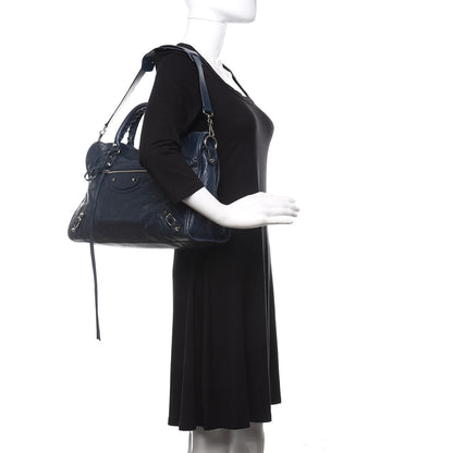 Balenciaga Agneau Classic Silver Hardware City Blue Obscur 2 of 13
