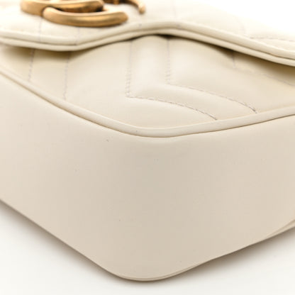 Gucci Calfskin Matelasse Super Mini GG Marmont Shoulder Bag White 10 of 10