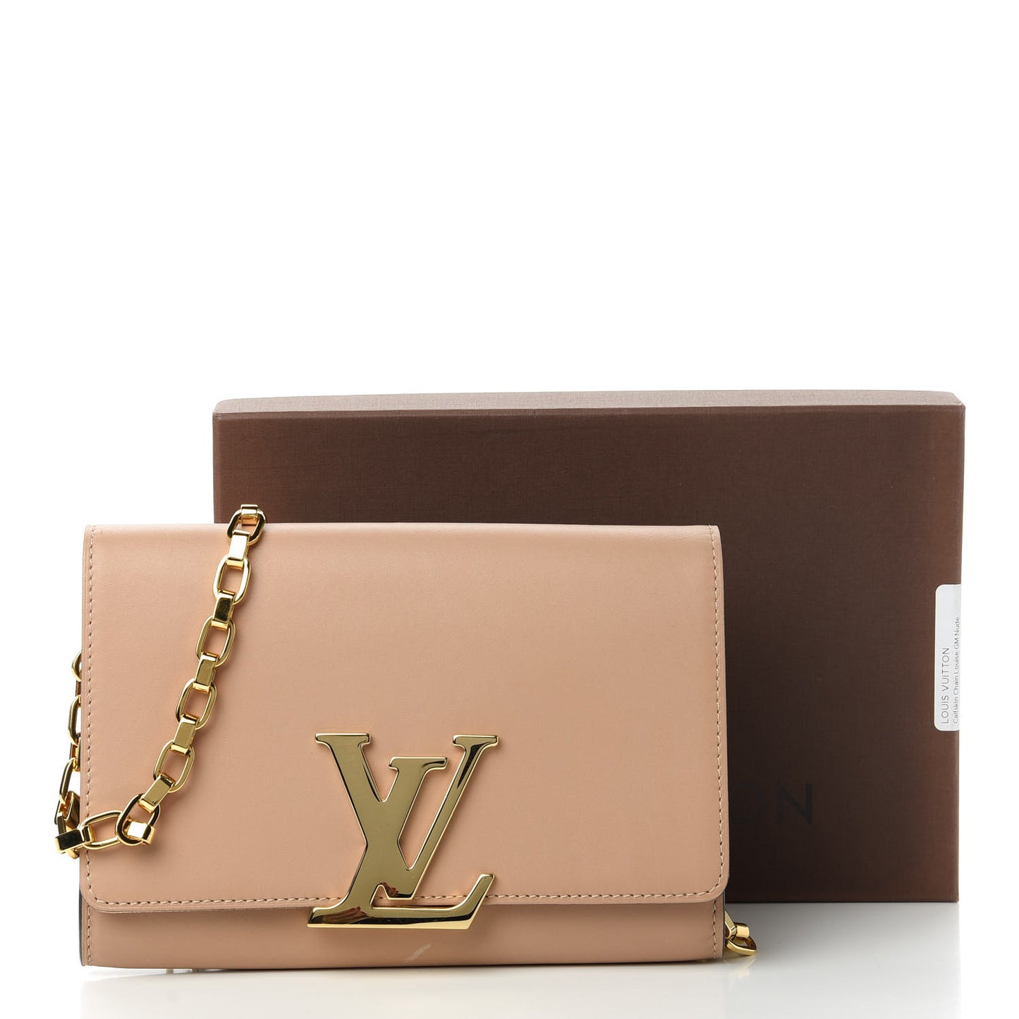 Calfskin Chain Louise GM Nude