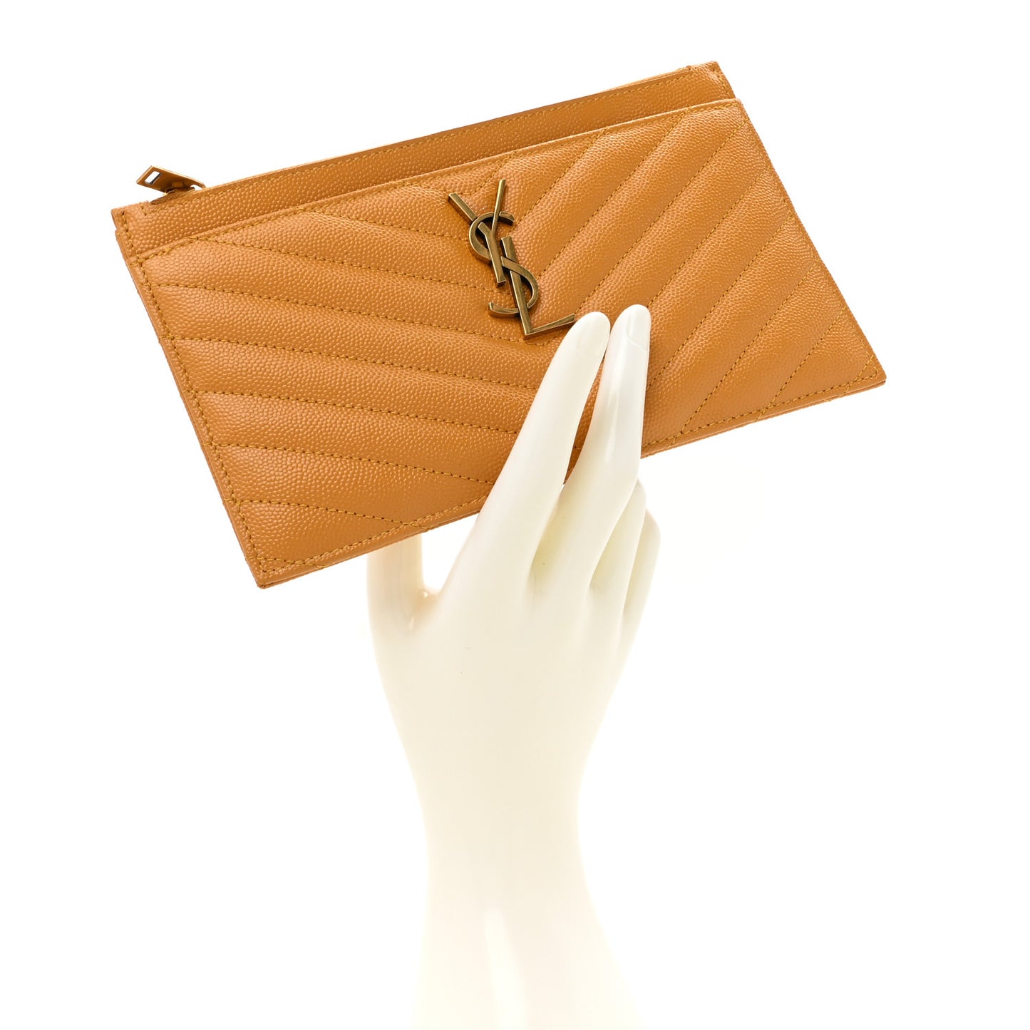 Grain De Poudre Chevron Monogram Bill Pouch Senape Yellow