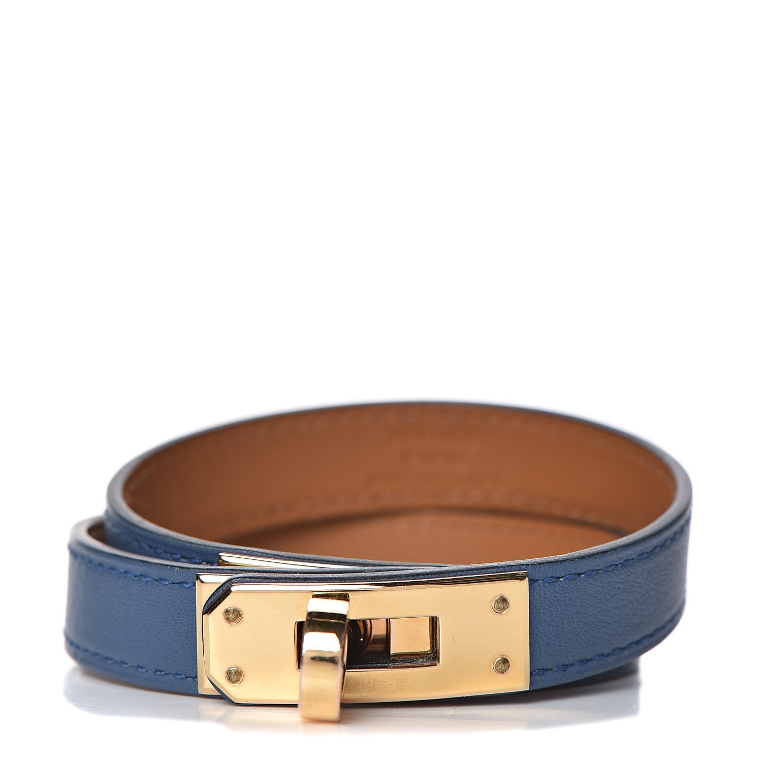 Hermes Swift Kelly Double Tour Bracelet M Bleu Agate 1 of 7